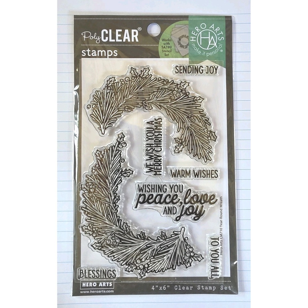 Hero Arts PolyClear Year-Round Wreath CM710 - Christmas Winter